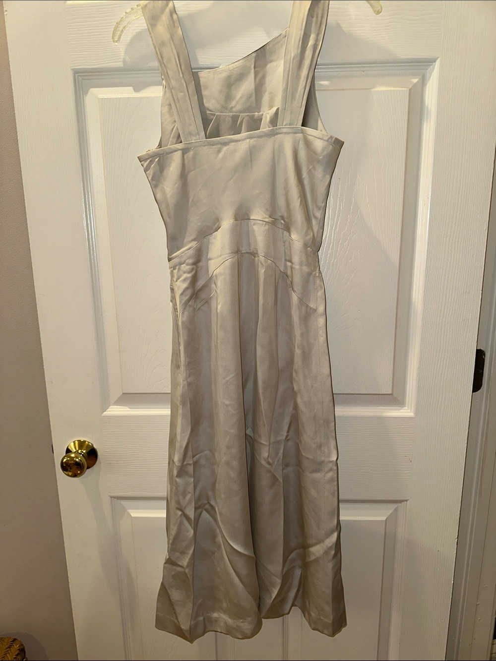 Banana Republic Sleeveless Gray Satin A-Line Dress - Picture 3 of 3